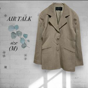 美品【AIR TALK】テーラードジャケット 日本製 毛100% くるみボタン ジャケット