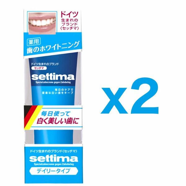 【２個セット】サンスター（SUNSTAR）セッチマ（settima）はみがき デイリータイプ 80g｜歯磨き粉