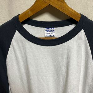 美品 ワラワラスポーツ ベースボールTシャツ ラグラン 七分袖 Tシャツ 無地 配色 ホワイト×チャコール XL WALLA WALLA SPORTの画像7