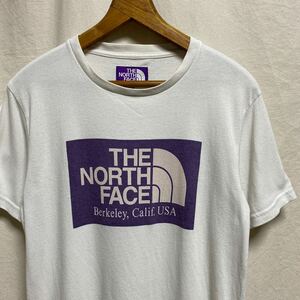 THE NORTH FACE PURPLE LABEL ロゴプリントTシャツ　ホワイト　半袖Tシャツ　nanamica ナナミカ　ノースフェイス　パープルレーベル