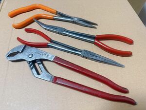 Snap on BluePoint Snap-on Blue Point water pump long nose piste ru grip plier 4 point set 