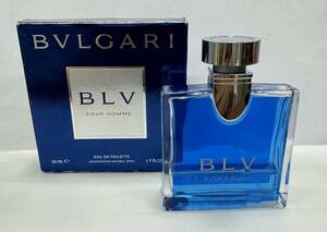 【1円スタート！】BVLGARI ブルガリ ブルー プールオム オードトワレ 50ml メンズ 香水 中古 残量少 箱付き難有り