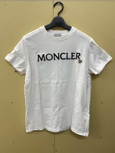 【1円スタート！美品】MONCLER モンクレール 半袖 Tシャツ Sサイズ 白 MAGLIA MANICHE CORTE レディース クルーネック 刺繍 トップス