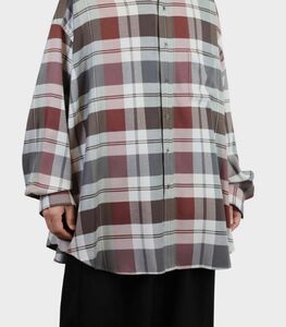 GraphpaperViscose Check Oversized Band Collar Shirt