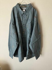 4xt OLD Columbia L/S Shirt “RIVER LODGE” 総柄 オーバーサイズシャツ USA製