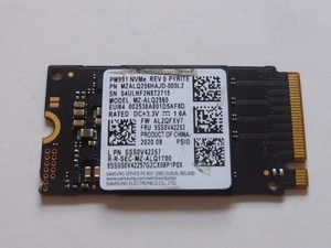 Samsung PM991 SSD M.2 NVMe Type2242 Gen 3.0x4 256GB 電源投入回数295回 使用時間639時間 正常99% MZALQ256HAJD-000L2 中古品です①