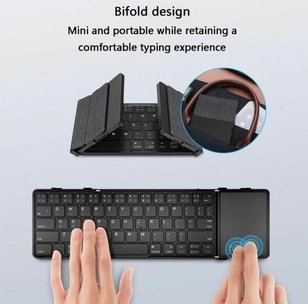 折りたたみ式Bluetoothキーボード、タッチパッド付きワイヤレス キーボード ラップトップ、デスクトップ、タブレット用の充電