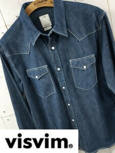 SIZE3 visvim SOCILA SCULPTURE SHIRT デニム ウエスタン シャツ 濃紺 ビスビム ヴィスビム インディゴ ソーシャル スカルプチャー