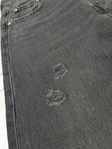 w27 LEVI'S PREMIUM 501 BIG E SKINNY ブラックデニム パンツ リーバイス デニム ダメージ加工_画像6