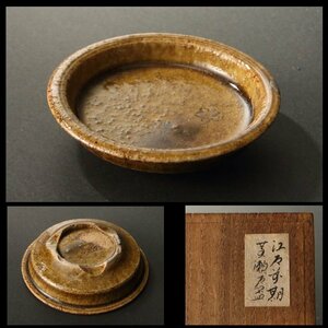  поручение HK* времена желтая глазурованная керамика цветок документ чашечка для сакэ ( чайная посуда . камень посуда для сакэ керамика керамика Mino . желтая глазурованная керамика Edo )