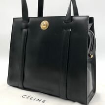 CELINE セリーヌ スターボール ゴールド金具 ショルダーバッグ トートバッグ カーフレザー ブラック 黒 ビンテージ　イタリア製_画像2