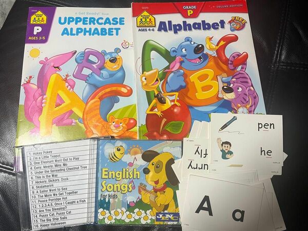 アルファベット　教材　セット　alphabet workbook school zone オマケ付き　CD カード　英語　