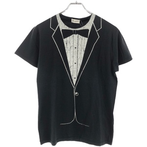 SAINT LAURENT PARIS サンローラン パリ 16AW タキシードプリントTシャツ ブラック S 412170 ITZUIB479J90