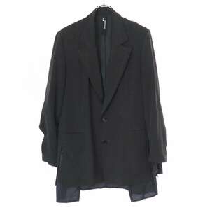 Ground Y グラウンド ワイ 20SS CREPE de CHINE DOUBLE JACKET ダブルジャケット ブラック 4 GA-J02-500 IT8W02C1D860