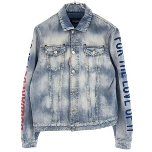 DSQUARED2 ディースクエアード 20SS PEPSI DENIM JACKET プリントウォッシュデニムジャケット インディゴ 46 S78AN0030 IT9MT5IIG6PS