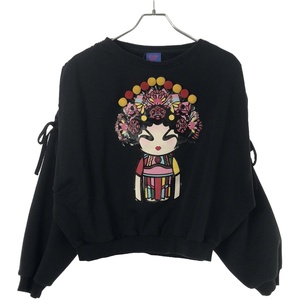 VIVIENNE TAM ヴィヴィアンタム OPERA GIRL PRINT WITH POMPOM スウェットプルオーバー ブラック 40 ITDIY7ZJWEFS