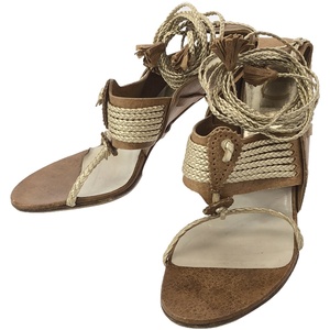 Christian Dior クリスチャンディオール Leather Braided Sandals コードタッセルデザインサンダル ブラウン 37 ITXZY684VX6Z