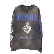 SAINT MICHAEL セントマイケル 23AW L/S TEE / MASSIVE ヴィンテージ加工ロングスリーブカットソー グレー XL IT2V7CA0J1DR_画像1