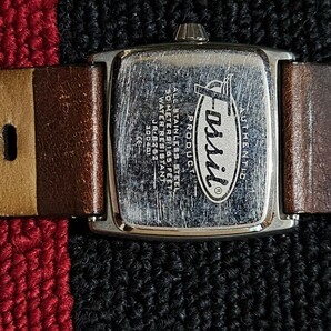 FOSSIL フォッシル時計 メンズ腕時計 ブラック スクエア 革バンド A0821の画像3