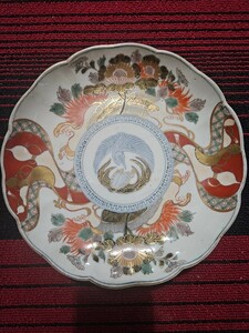  old Imari medium-sized dish 21.5cm Edo hour price .A0835