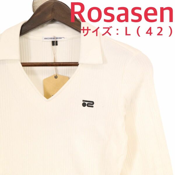 【新品、未使用】ロサーセン　ポロシャツ　レディース　サイズ：Ｌ（４２） 夏　ホワイト