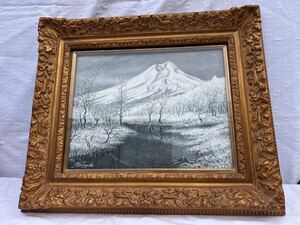 Art hand Auction ◆真作 富士山 岩絵具F6◆B-1016, 絵画, 油彩, 自然, 風景画