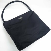 美品 良品 プラダ PRADA ナイロン トートバッグ ブラック 黒 三角ロゴ_画像2