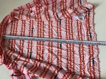 ⑭u681◆GUCCI グッチ◆シャツ 五分袖シャツ トップス 春夏 レディース Sサイズ ピンク・赤系 パールボタン デザインシャツ ファッション_画像3