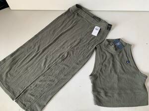 ⑭u690◆Abercrombie＆Fitch アバクロンビー＆フィッチ◆アバクロ セットアップ XSサイズ カーキ色 レディース スカート ニット系 