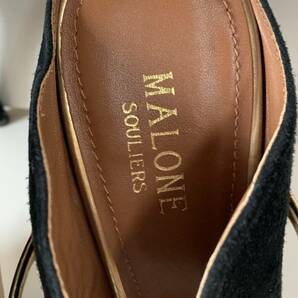 ⑭u676◆MALONE SOULIERS マローンスリアーズ◆パンプス ピンヒール ハイヒール レディース 37 24.0㎝ ブラック×ゴールド イタリア製の画像3