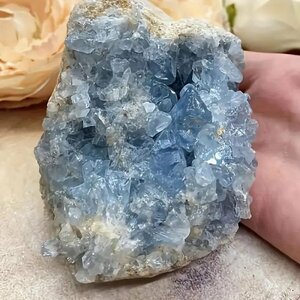 天然青水晶クラスター原石 100～160g 8～12cm 1個 　　鉱物　天然石　原石　ルース 標本　