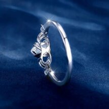 925スターリングシルバーのプロミスリング　オパールをインレイ　指輪サイズ13号（内直径17.0mm、内周53.4mm）☆_画像4
