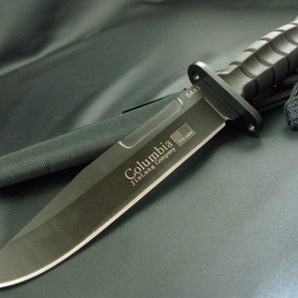 SA43★Columbia Saber★コロンビアナイフ  高品質シースナイフ ブラックラバーハンドル  アウトドアナイフの画像1