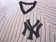 80sビンテージ sand knit ヤンキース New York Yankeesピンストライプ USAアメリカ Vネック Tee メジャーリーグ MLB オフィシャル VINTAGE _画像5