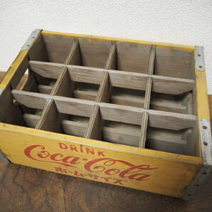 ヴィンテージ コカコーラ COCA-COLA ホームサイズ 木製ボトルケース 古い木箱◆昭和レトロ 当時物 ウッドボックス 空き箱 収納 陳列の画像3