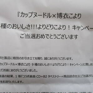 日清カップヌードル×博衣こより 1等 コラボ曲特製CD＋B2タペストリー 当選品 非売品の画像2