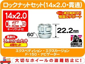 ロックナット キーソケット M14x2.0 貫通・ナビゲーター リンカーン エクスカージョン エクスペディション F-150 F-250 F-350 FORD★AVO