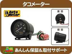 オートメーター タコメーター φ70mm 6000rpm 黒ボディ 黒文字板・C10 K10 アストロ 旧車 V8 シボレー 350 4・6・8気筒 フォード Jeep★EUH