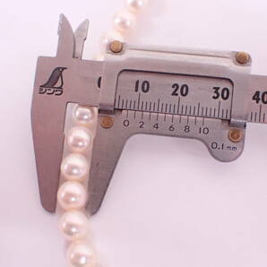 最高級ジュエリー SV925 アコヤ真珠 パール 本真珠 7～7.5mm ネックレス 32.6g ケース ソーティング付き P04093の画像9