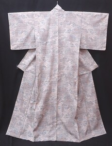  первоклассный товар не использовался дисциплина имеется с гарантией . подлинный хлопок шёлк из Юки кимоно длина 164cm(+6cm) длина рукава 66cm замечательная вещь японский костюм японская одежда кимоно P04048