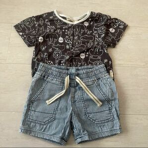 ギャップ　GAP ベビーパンツ　短パン　半袖ロンパース　70 6-12M