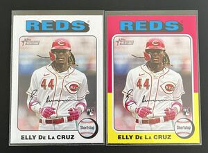 2024 Topps Heritage Baseball Elly De La Cruz Reds RC White Border Parallel Base #473 MLB 2枚