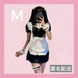 メイド風エプロン セット　チャイナ服 コスプレ衣装　ブラック セクシー　M セクシーコスプレ 地雷系 