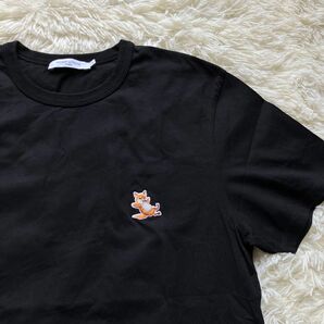 メゾンキツネ チラックスフォックス 刺繍ロゴ XL 半袖　Tシャツ ブラック　
