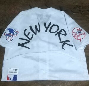 [値下げ交渉] Majestic New York Yankees Baseball Mesh White Jersey XL 検)マジェスティック ヤンキース ホワイト ジャージー Supreme NY