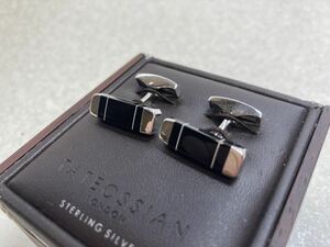  новый товар Tateossian ( Британия ) кафф links sterling серебряный серебряный × черный прямоугольный type редкий неиспользуемый товар на данный момент обычная цена 7~8 десять тысяч иен примерно 