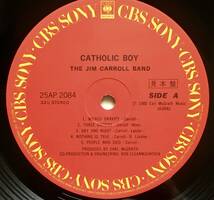 LP★帯付き国内盤★The Jim Carroll Band / カソリック・ボーイ Catholic Boy 帯付 サンプル見本盤 美盤 25AP2084 ジム・キャロル _画像6