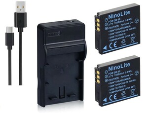USB зарядное устройство . аккумулятор 2 шт. комплект DC68.RICOH DB-60 сменный 