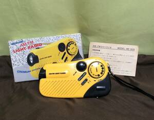  new goods unused! disaster prevention radio AM/FM flashlight attaching. portable radio yellow color yellow 