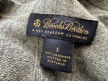 スコットランド製 Brooks Brothers sizeS カシミヤセーター アラン編みセーター グレー ブルックスブラザーズ 4PLY ITALIAN CASHMERE_画像4